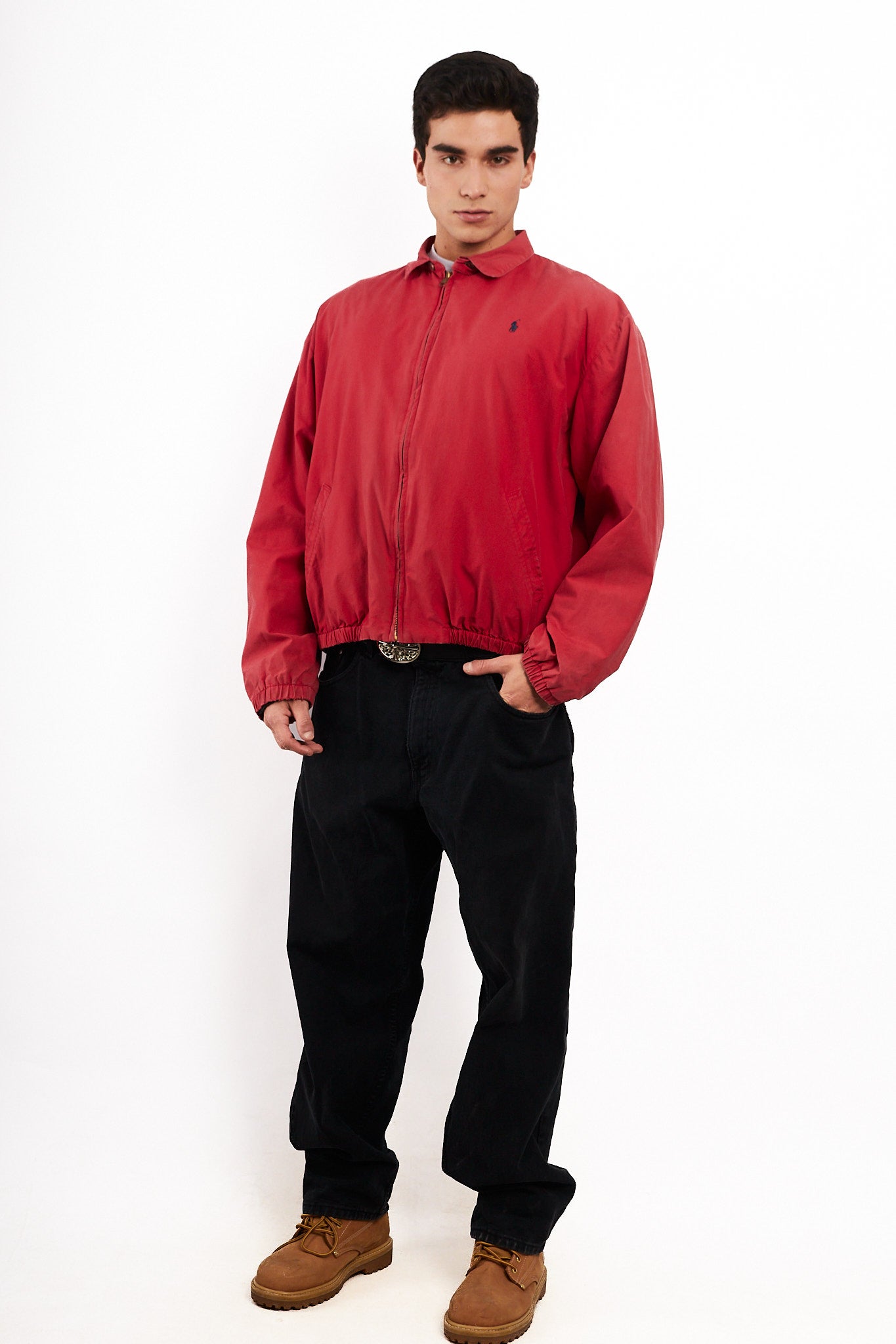 1990 Vintage Polo Ralph Lauren Cranberry Red Harrington (M/L)