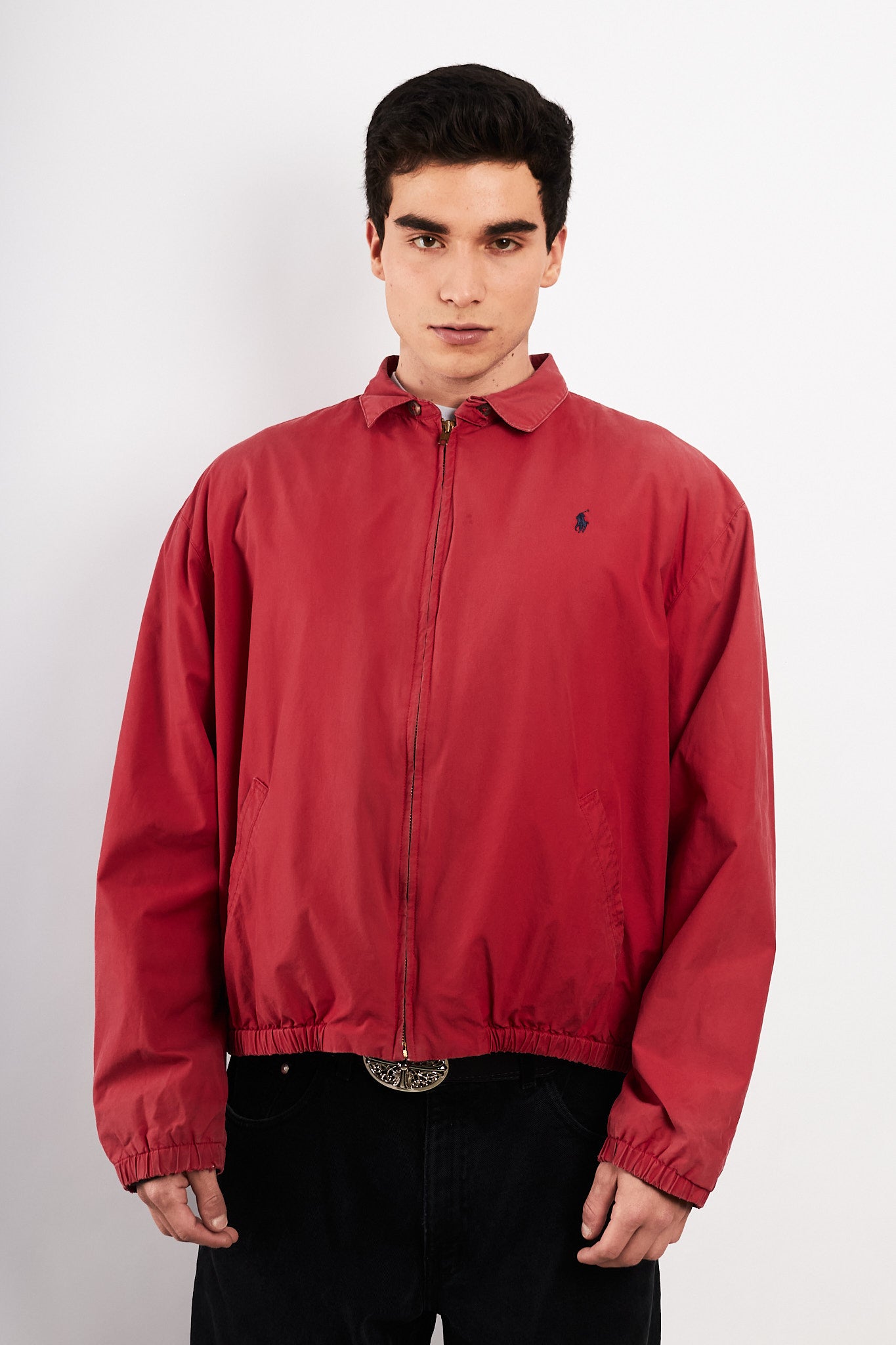 1990 Vintage Polo Ralph Lauren Cranberry Red Harrington (M/L)