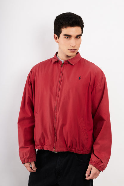 1990 Vintage Polo Ralph Lauren Cranberry Red Harrington (M/L)