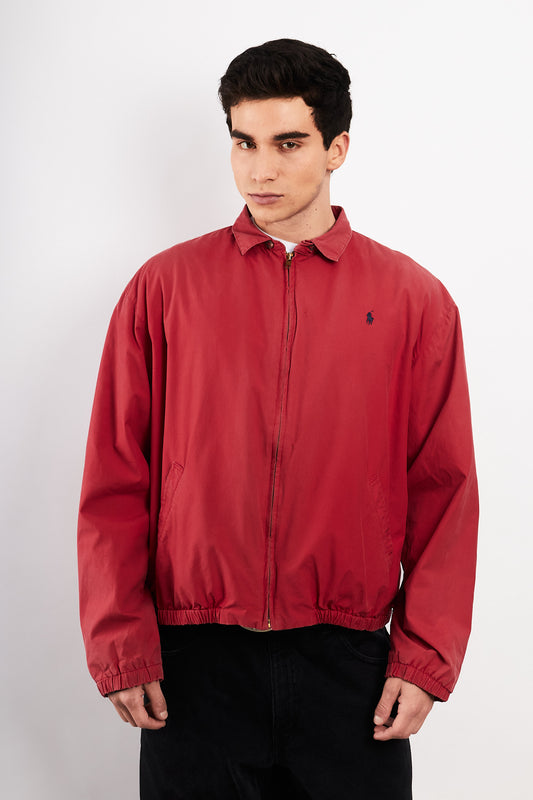 1990 Vintage Polo Ralph Lauren Cranberry Red Harrington (M/L)