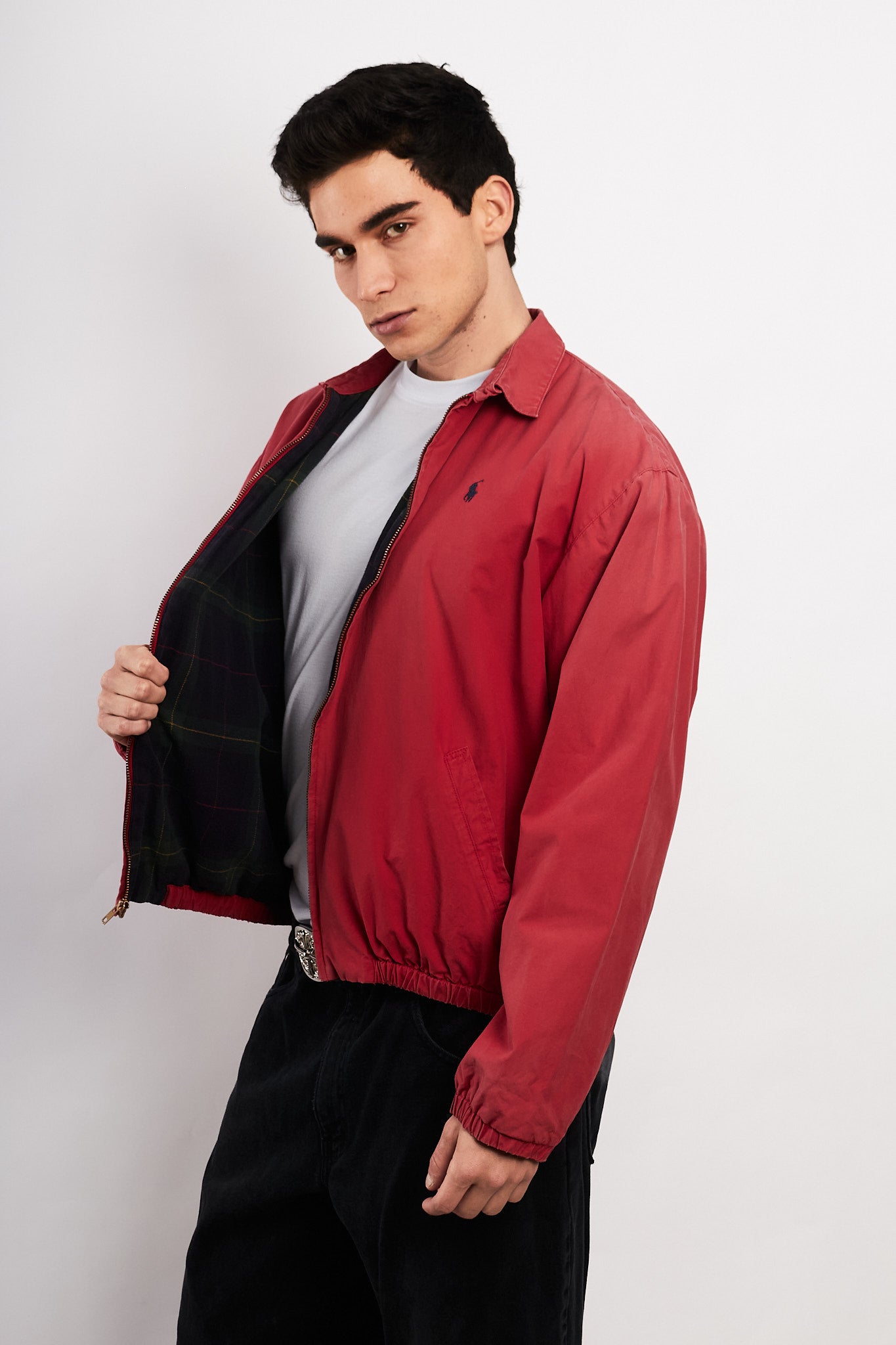 1990 Vintage Polo Ralph Lauren Cranberry Red Harrington (M/L)