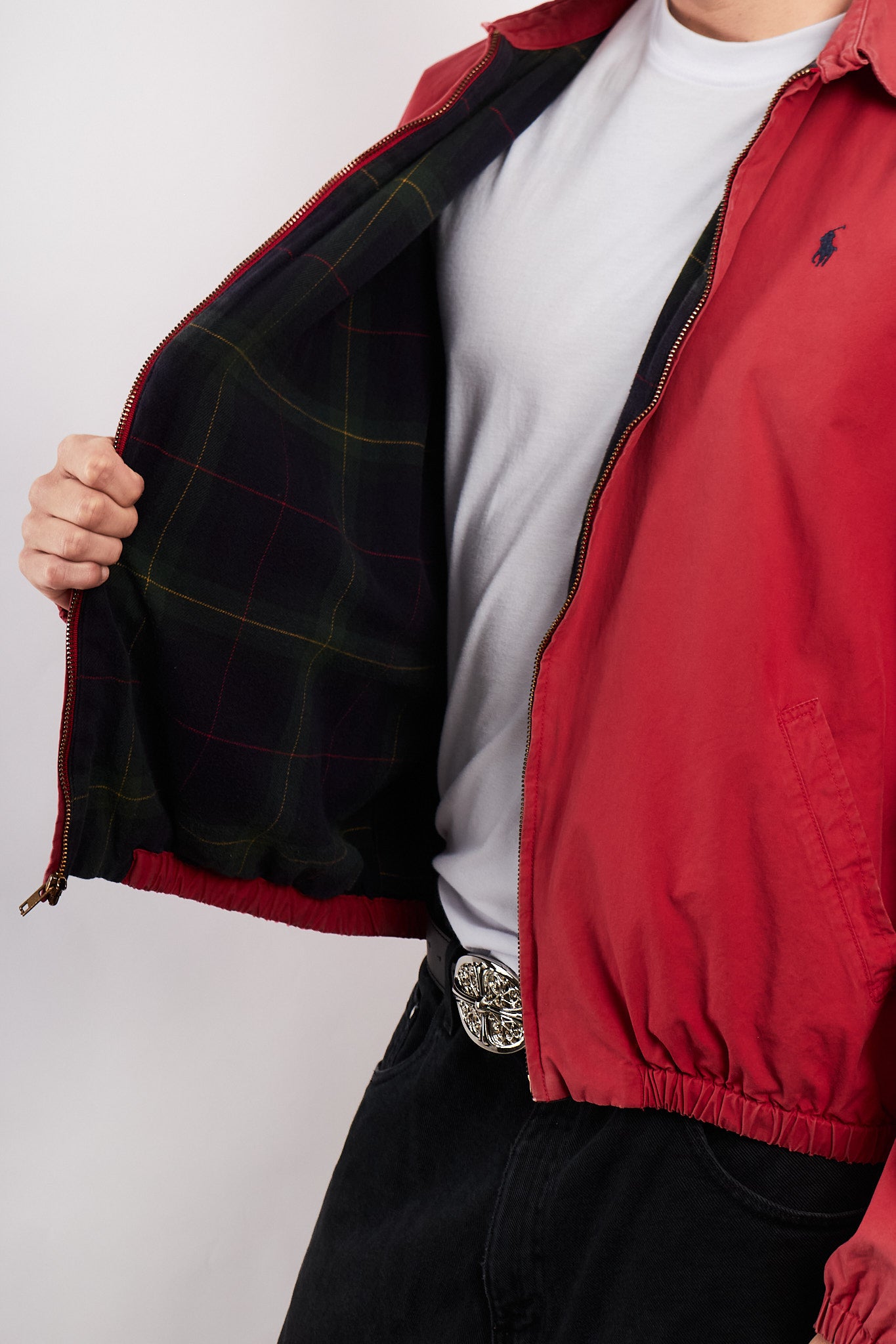 1990 Vintage Polo Ralph Lauren Cranberry Red Harrington (M/L)