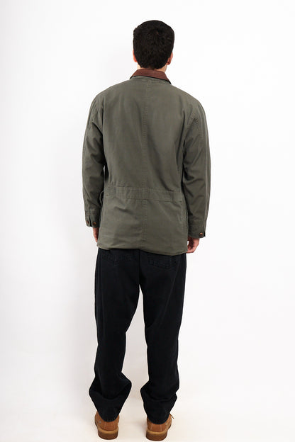 1990 Vintage Polo Ralph Lauren Leather Collar Coat (M/L)