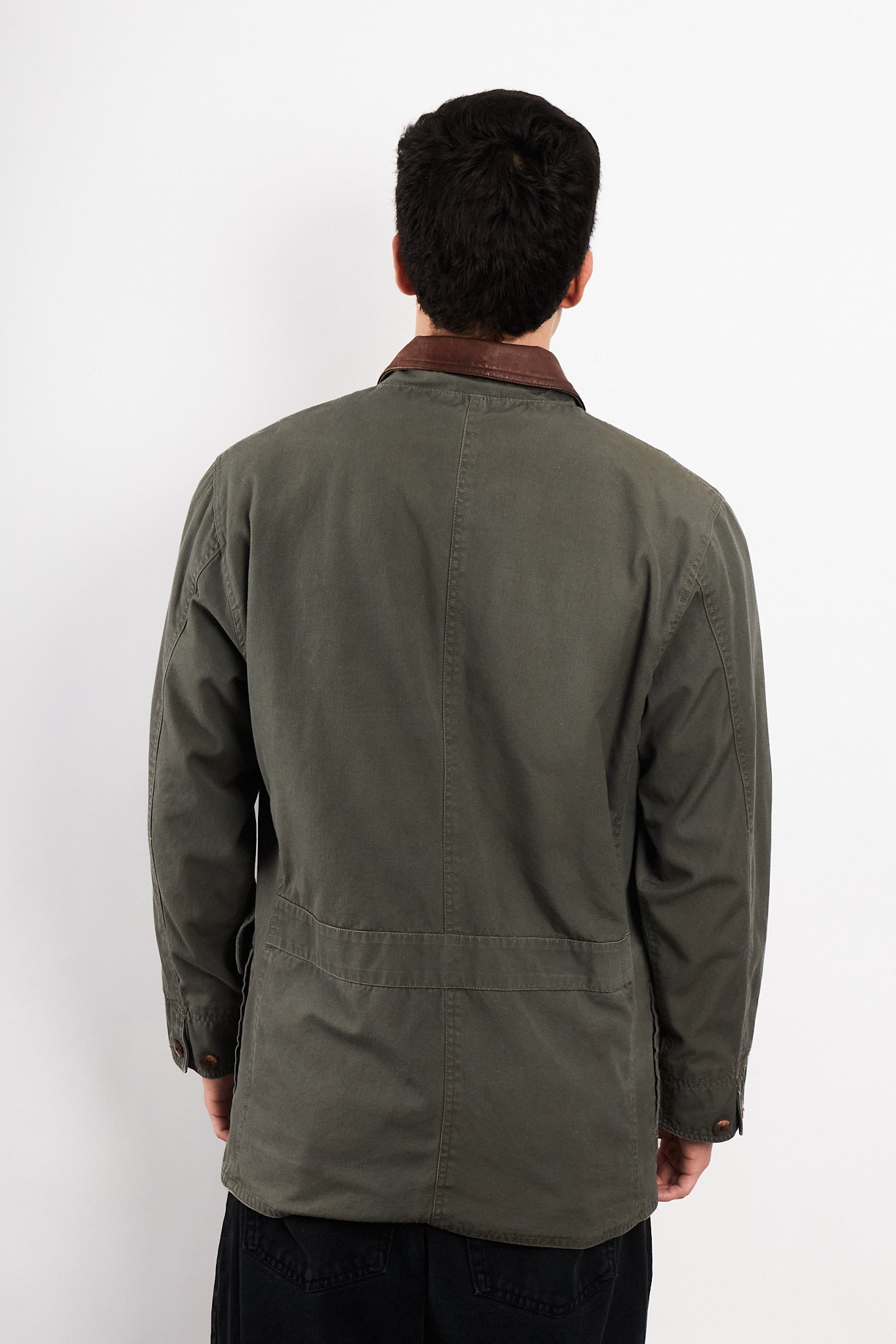 1990 Vintage Polo Ralph Lauren Leather Collar Coat (M/L)
