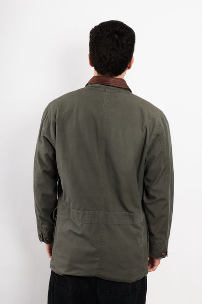 1990 Vintage Polo Ralph Lauren Leather Collar Coat (M/L)