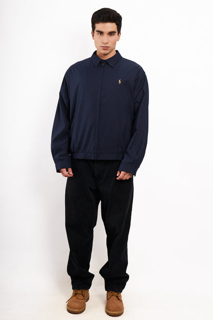 2000 Vintage Polo Ralph Lauren Navy bi-swing Impermeable Harrington (L/XL)