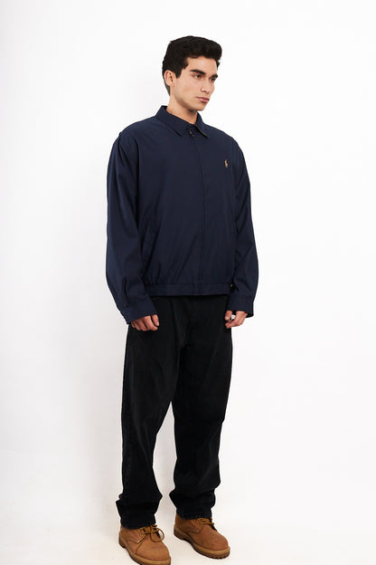 2000 Vintage Polo Ralph Lauren Navy bi-swing Impermeable Harrington (L/XL)