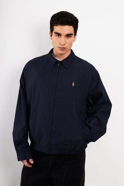 2000 Vintage Polo Ralph Lauren Navy bi-swing Impermeable Harrington (L/XL)