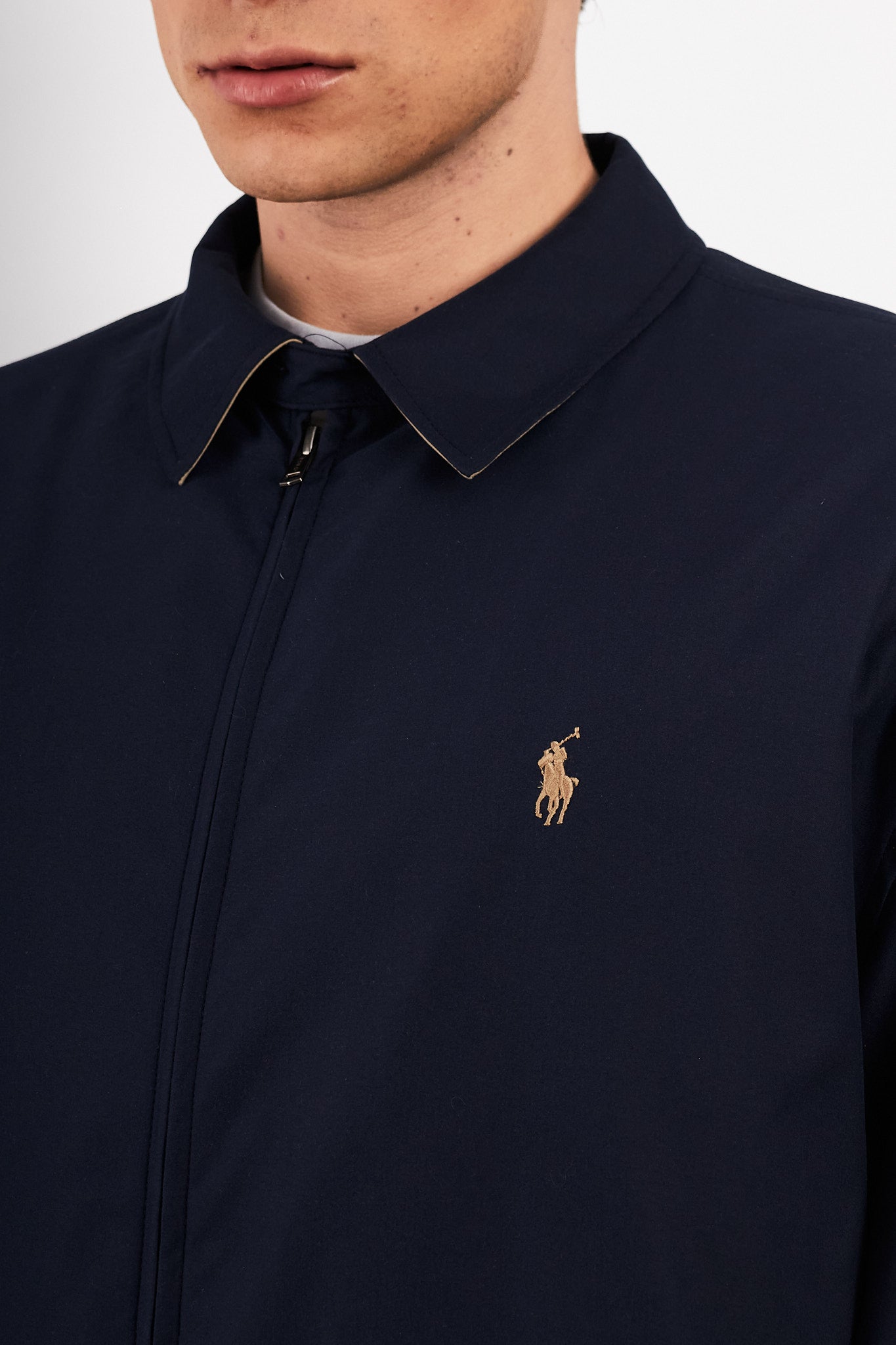 2000 Vintage Polo Ralph Lauren Navy bi-swing Impermeable Harrington (L/XL)