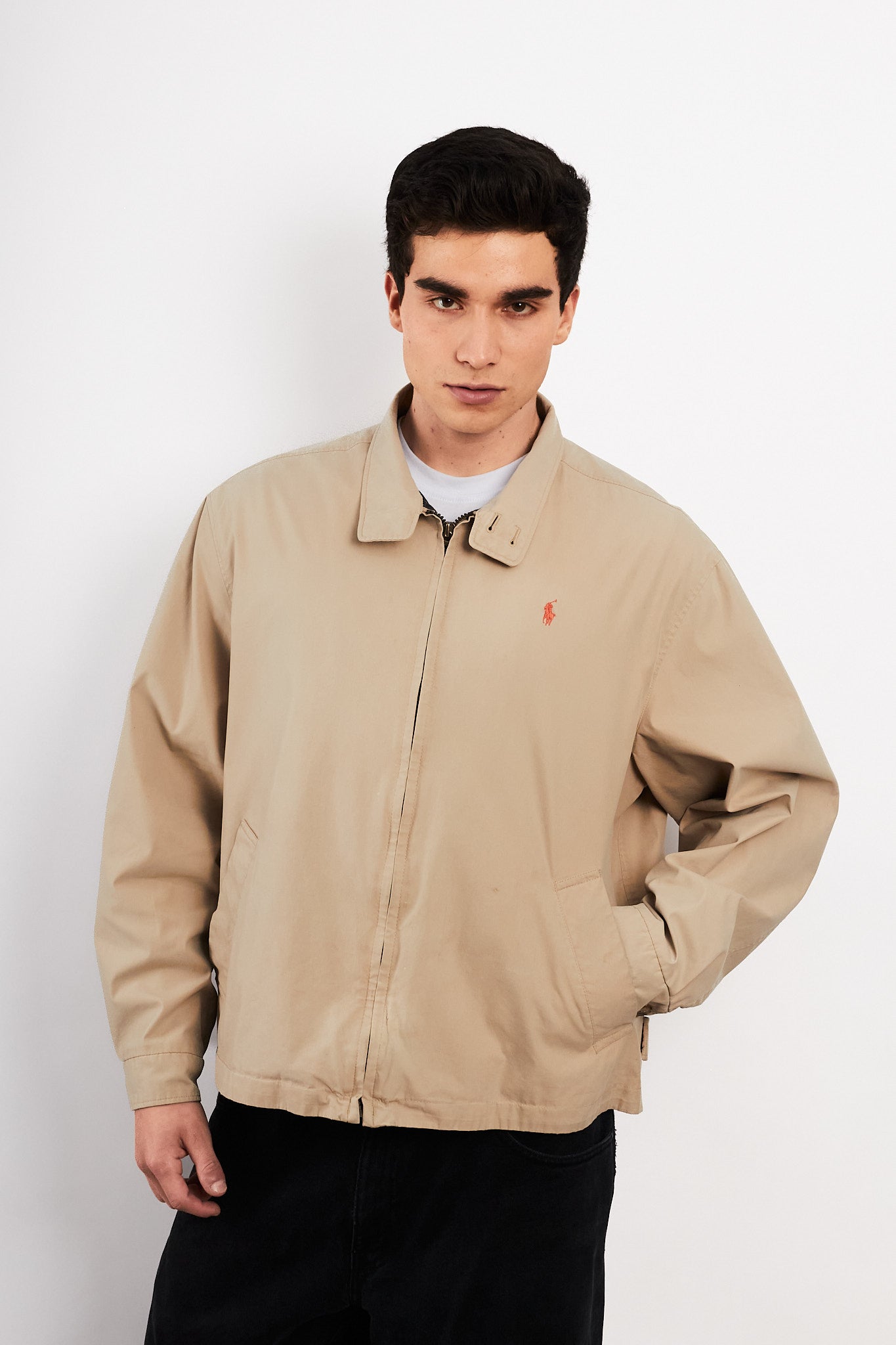 2000 Vintage Polo Ralph Lauren Khakhi Chino Collar Harrington (M/L)