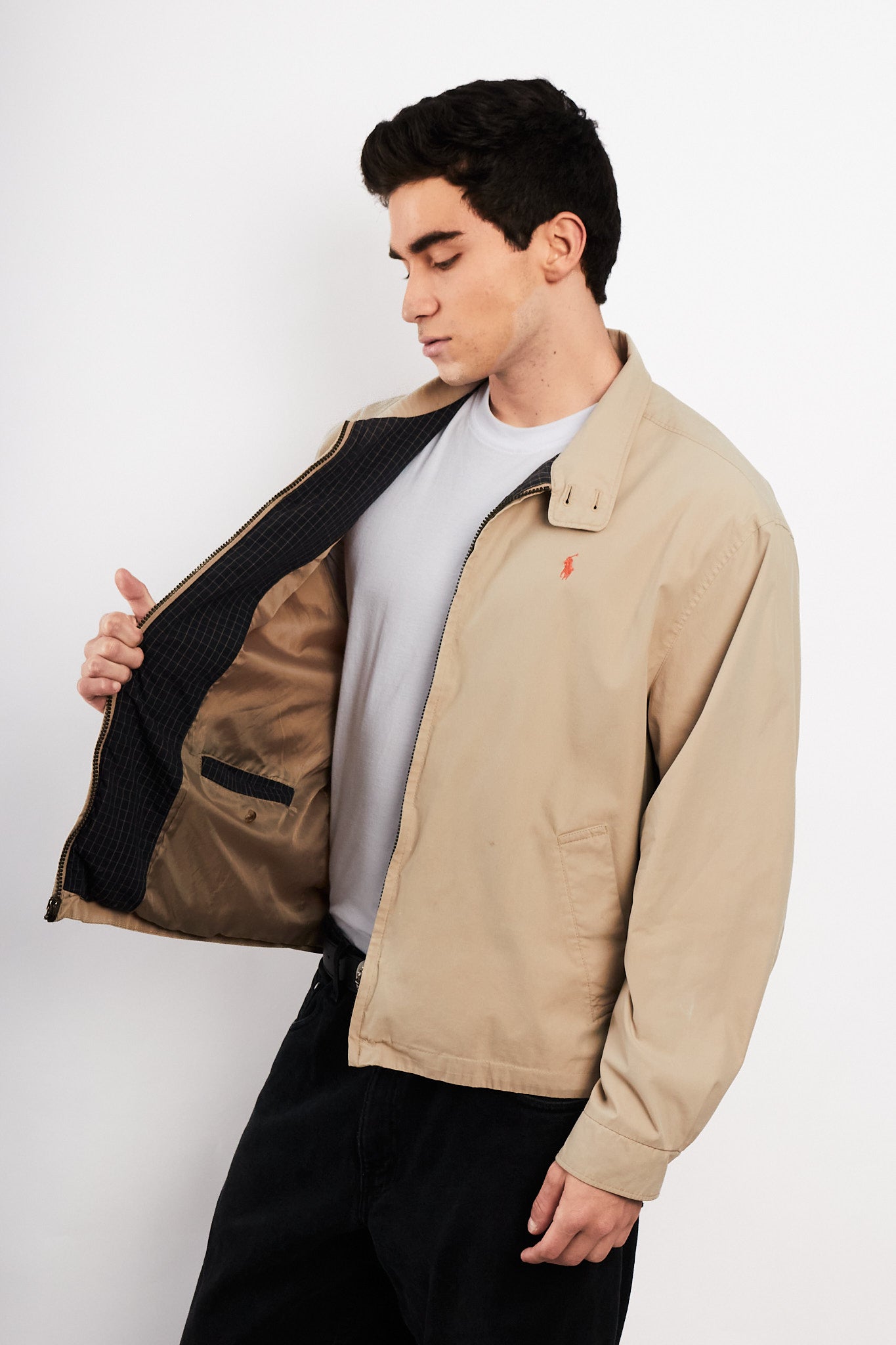 2000 Vintage Polo Ralph Lauren Khakhi Chino Collar Harrington (M/L)