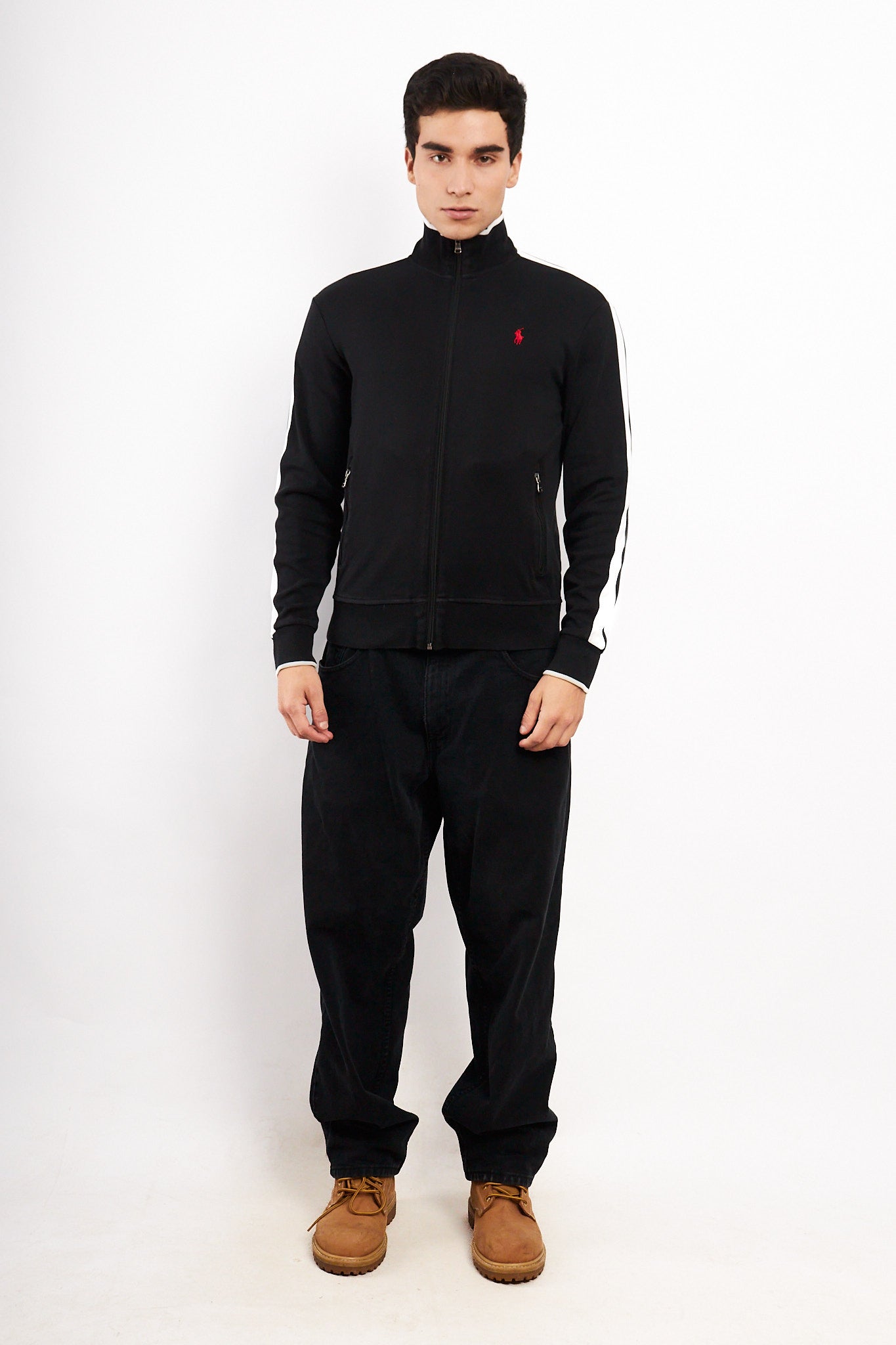 2000 Vintage Polo Ralph Lauren Black Track Jacket (M/L)