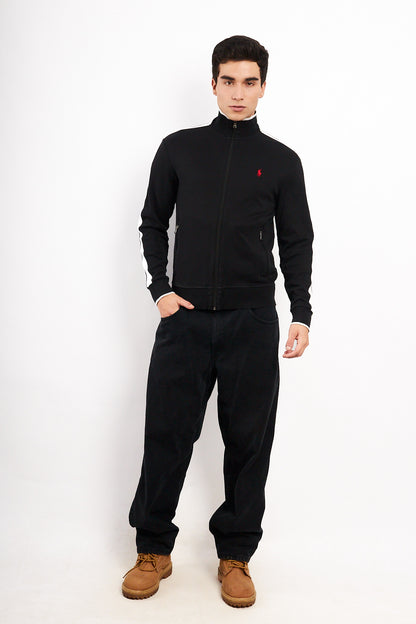 2000 Vintage Polo Ralph Lauren Black Track Jacket (M/L)