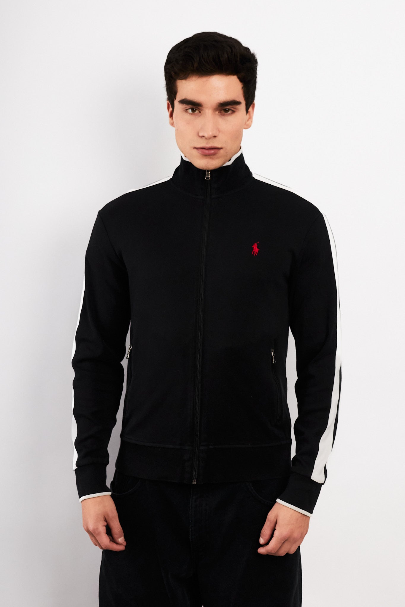 2000 Vintage Polo Ralph Lauren Black Track Jacket (M/L)