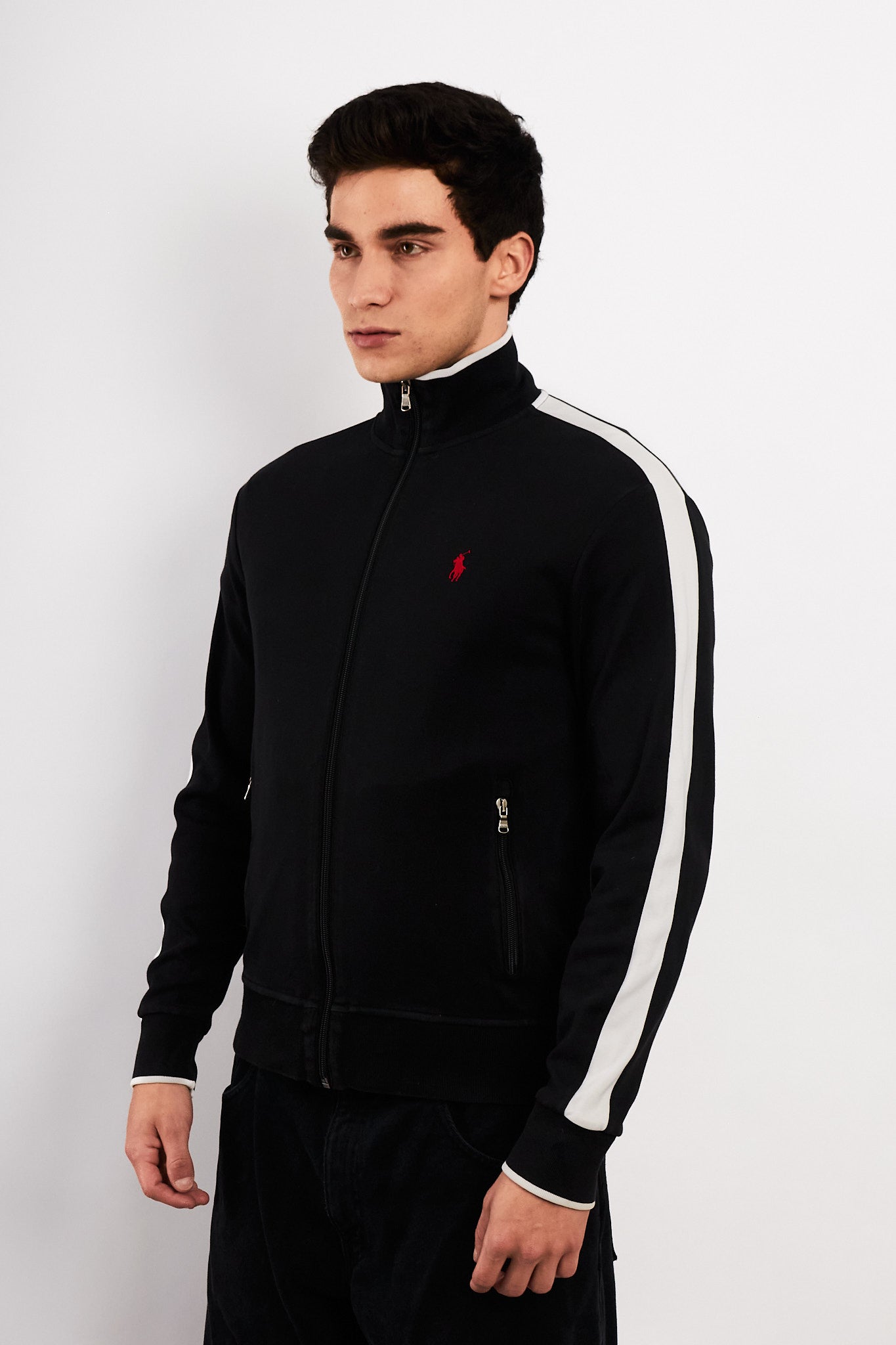 2000 Vintage Polo Ralph Lauren Black Track Jacket (M/L)