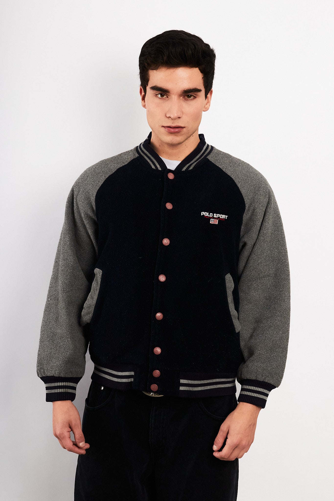 1990 Vintage Polo Sport Ralph Lauren Fleece Varsity (M)