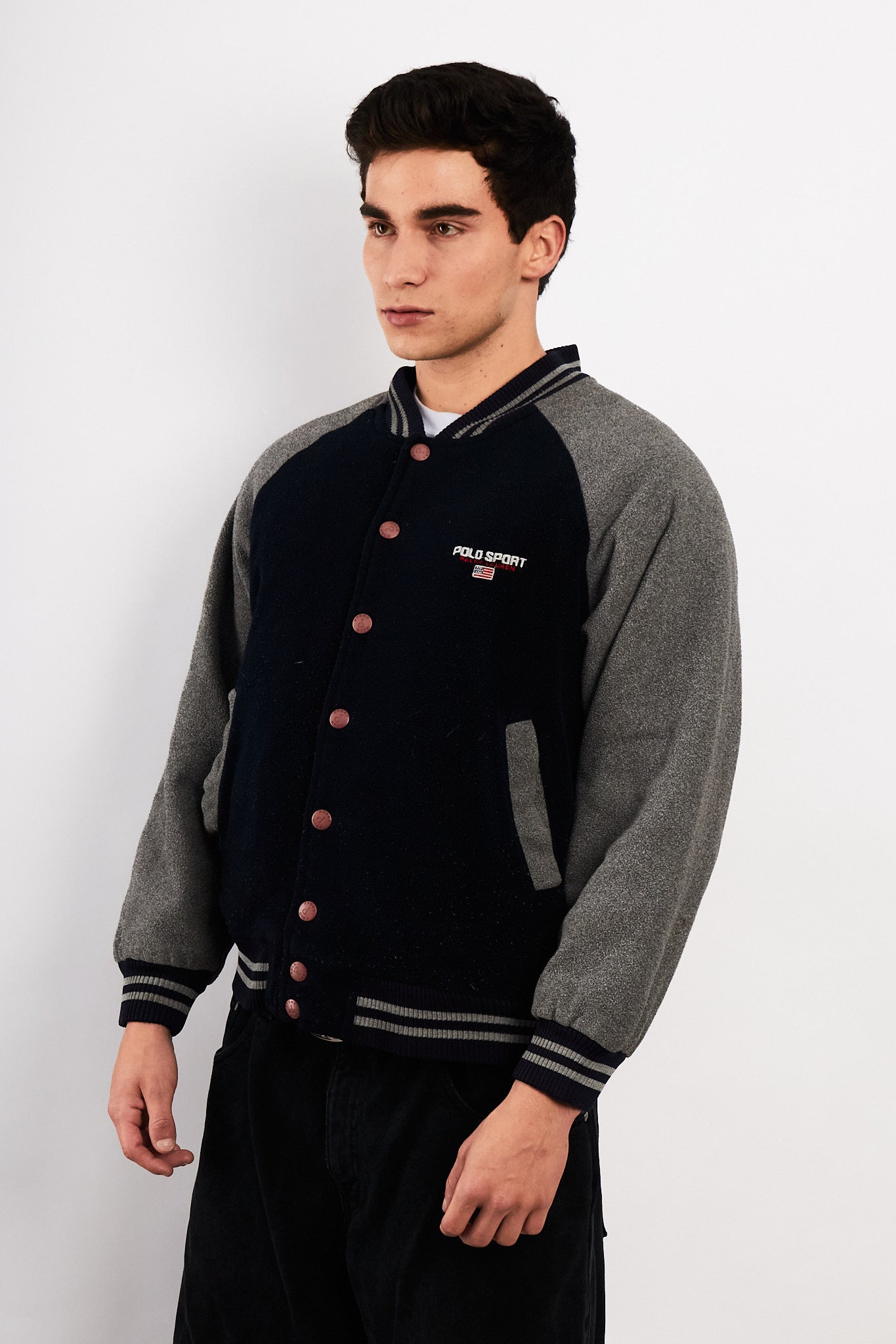 1990 Vintage Polo Sport Ralph Lauren Fleece Varsity (M)