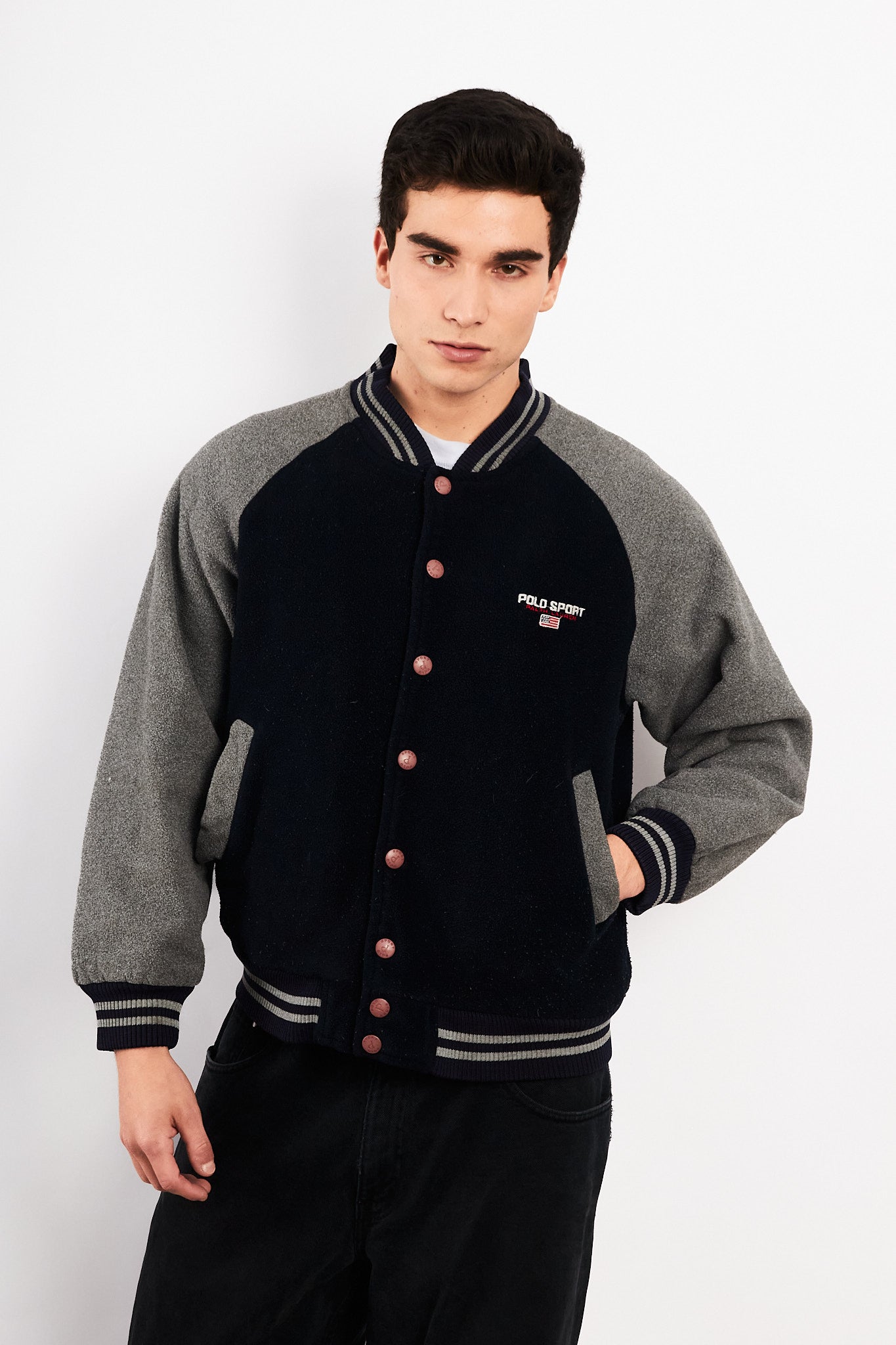 1990 Vintage Polo Sport Ralph Lauren Fleece Varsity (M)
