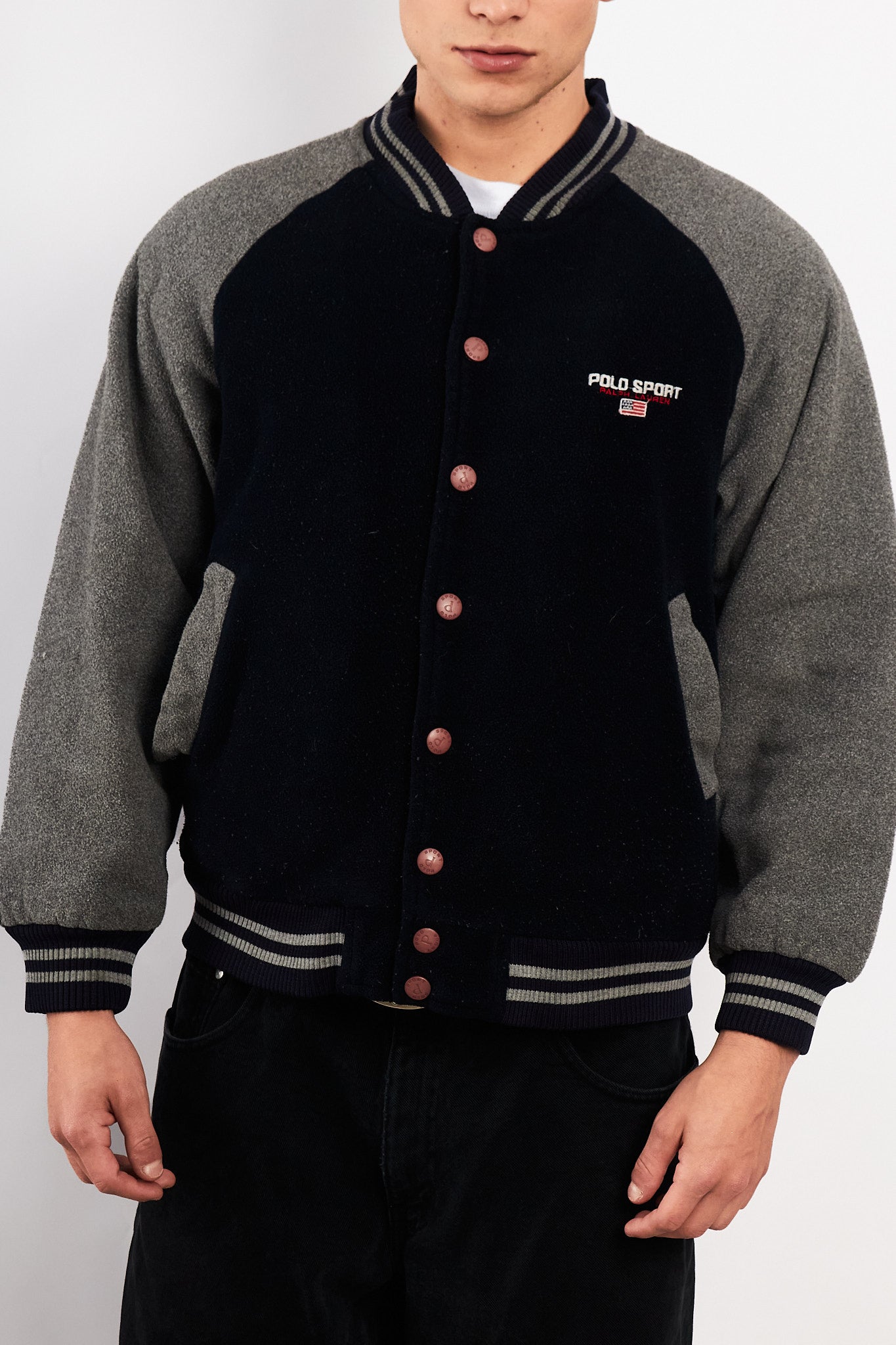 1990 Vintage Polo Sport Ralph Lauren Fleece Varsity (M)