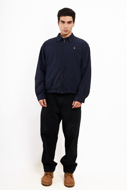 2000 Vintage Polo Ralph Lauren Navy Bi-Swing Impermeable Harrington (M/L)