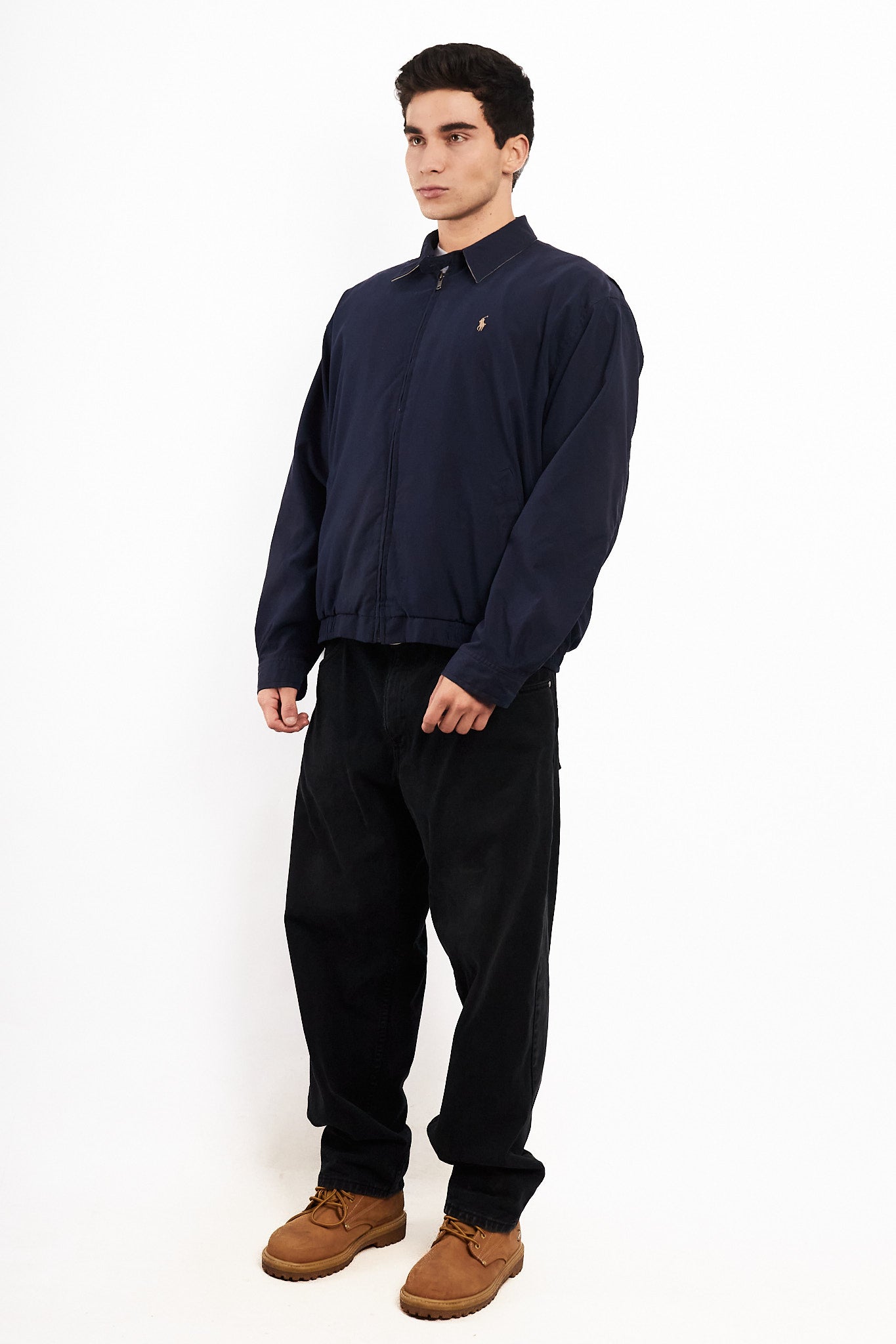 2000 Vintage Polo Ralph Lauren Navy Bi-Swing Impermeable Harrington (M/L)