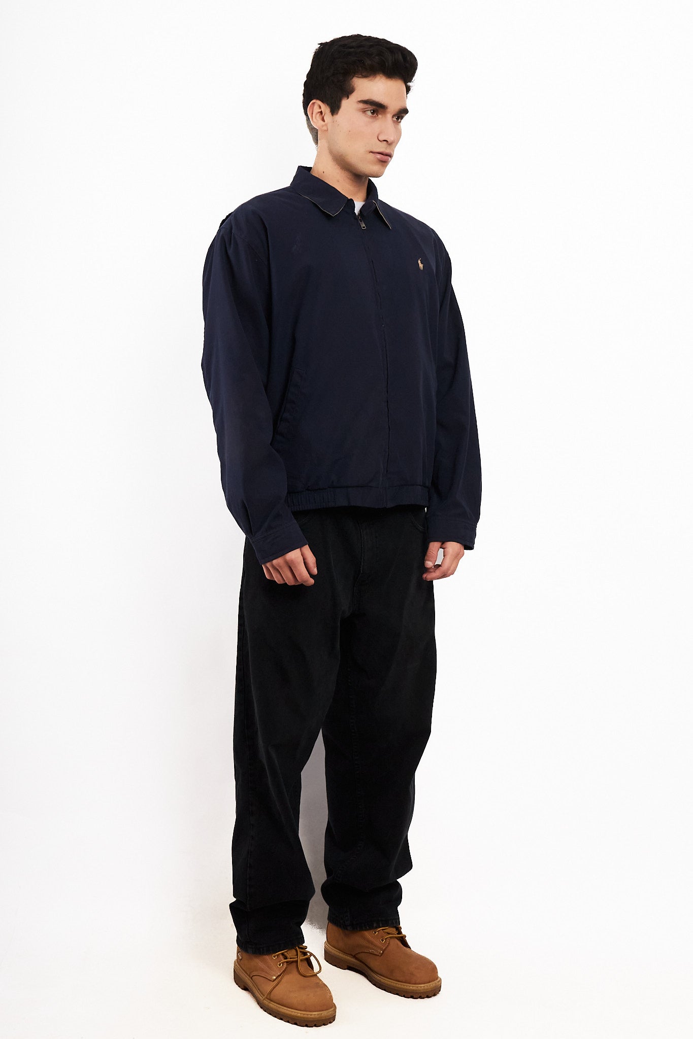 2000 Vintage Polo Ralph Lauren Navy Bi-Swing Impermeable Harrington (M/L)