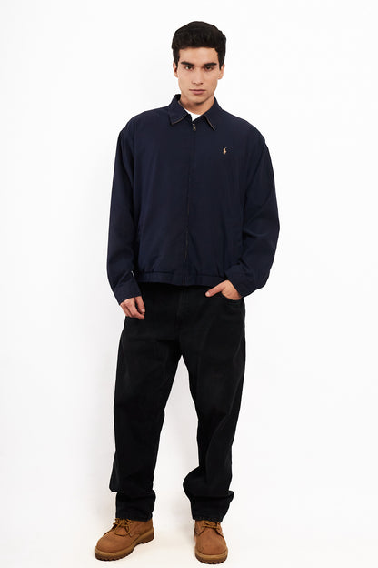 2000 Vintage Polo Ralph Lauren Navy Bi-Swing Impermeable Harrington (M/L)