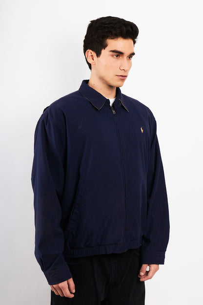 2000 Vintage Polo Ralph Lauren Navy Bi-Swing Impermeable Harrington (M/L)