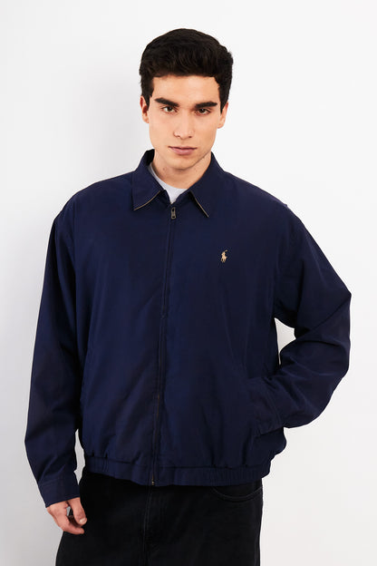 2000 Vintage Polo Ralph Lauren Navy Bi-Swing Impermeable Harrington (M/L)