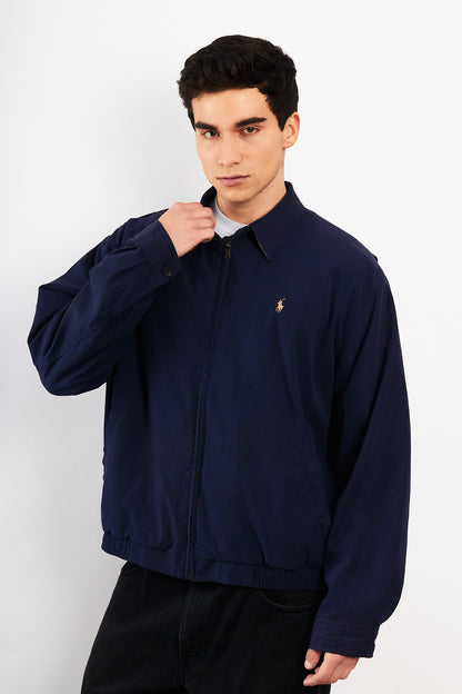2000 Vintage Polo Ralph Lauren Navy Bi-Swing Impermeable Harrington (M/L)