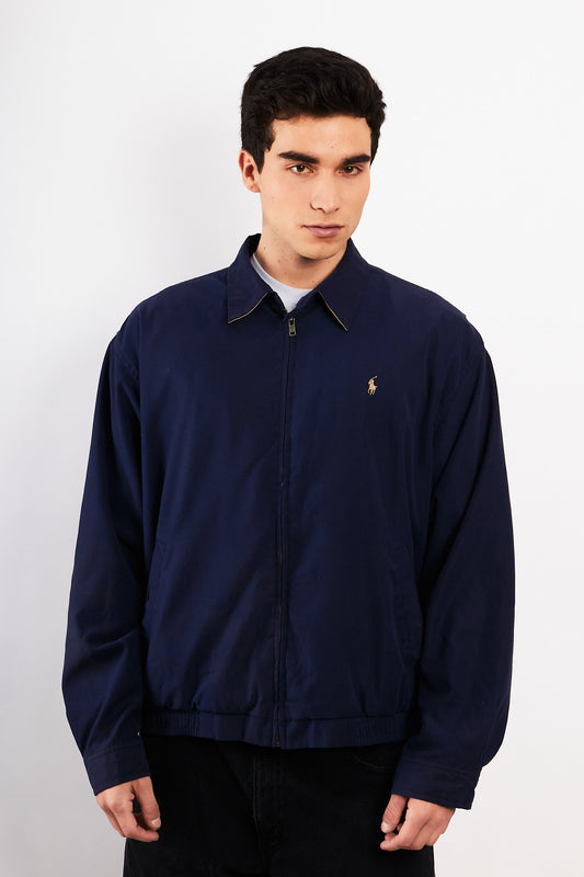 2000 Vintage Polo Ralph Lauren Navy Bi-Swing Impermeable Harrington (M/L)