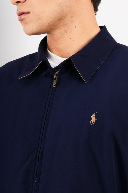 2000 Vintage Polo Ralph Lauren Navy Bi-Swing Impermeable Harrington (M/L)