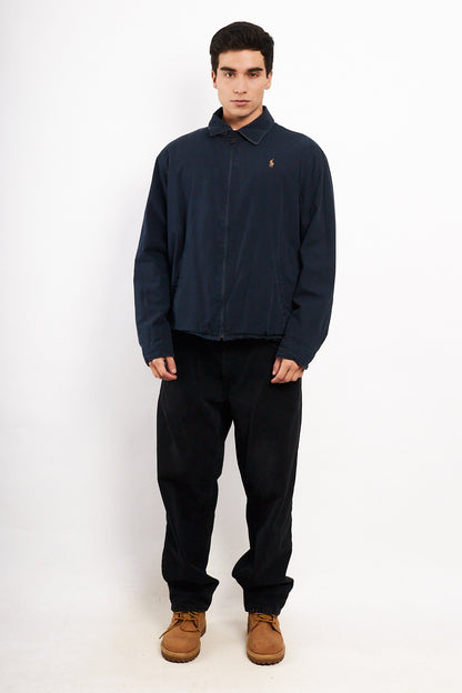 2010 Polo Ralph Lauren Lined Navy Oxford Harrington (M/L)