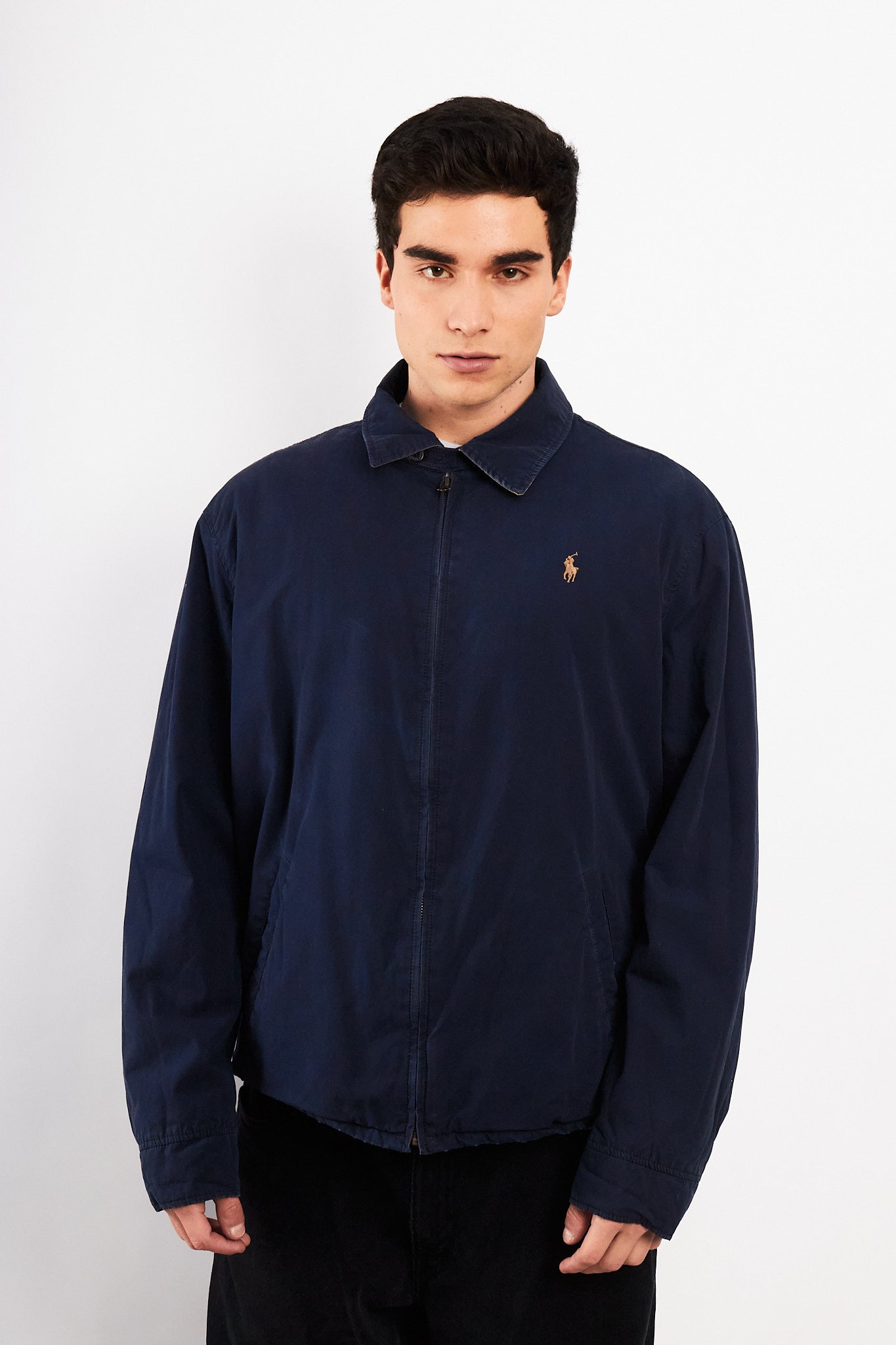 2010 Polo Ralph Lauren Lined Navy Oxford Harrington (M/L)