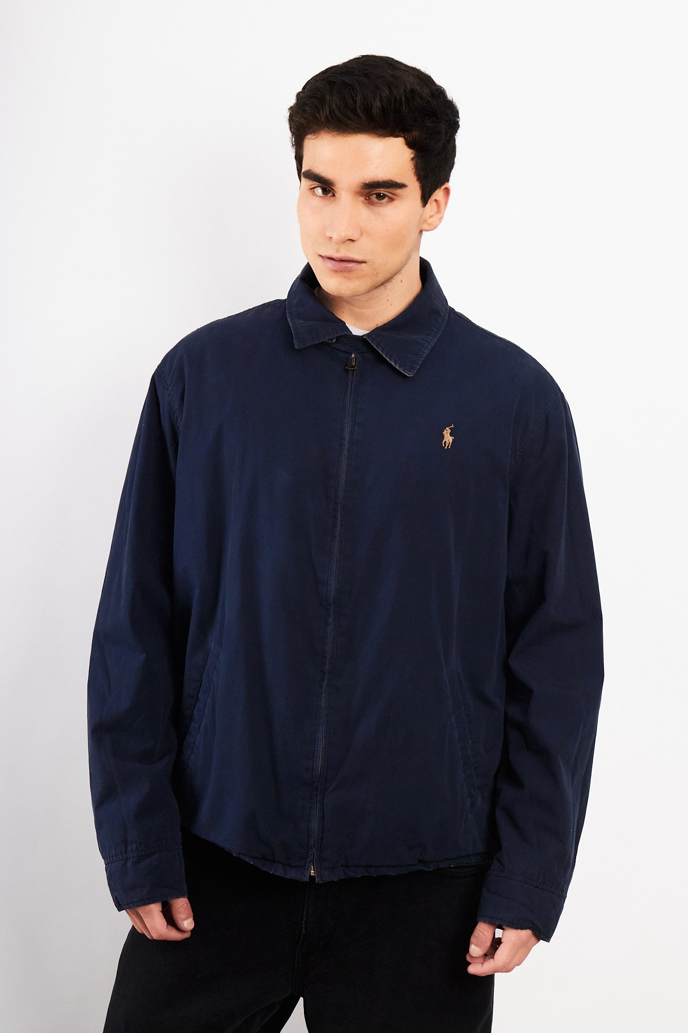 2010 Polo Ralph Lauren Lined Navy Oxford Harrington (M/L)