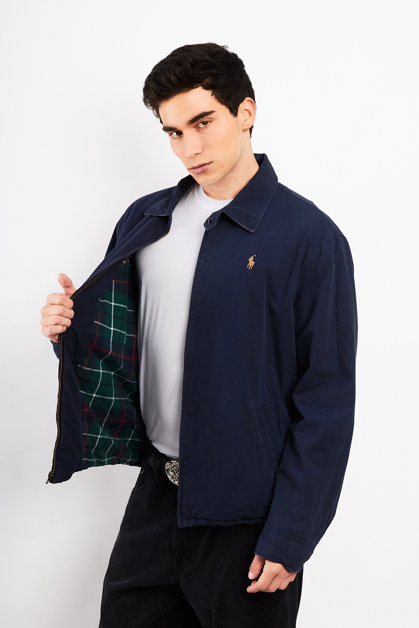 2010 Polo Ralph Lauren Lined Navy Oxford Harrington (M/L)