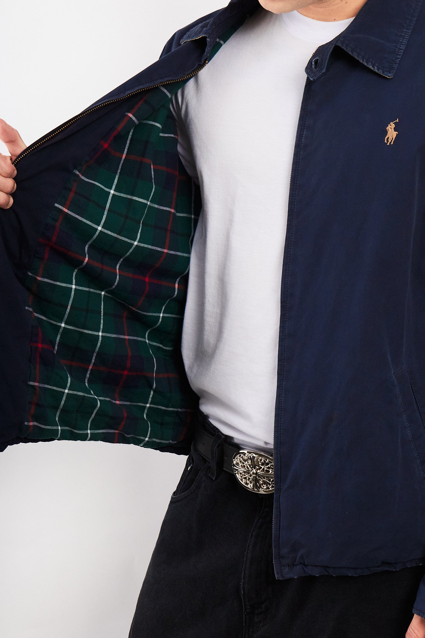 2010 Polo Ralph Lauren Lined Navy Oxford Harrington (M/L)
