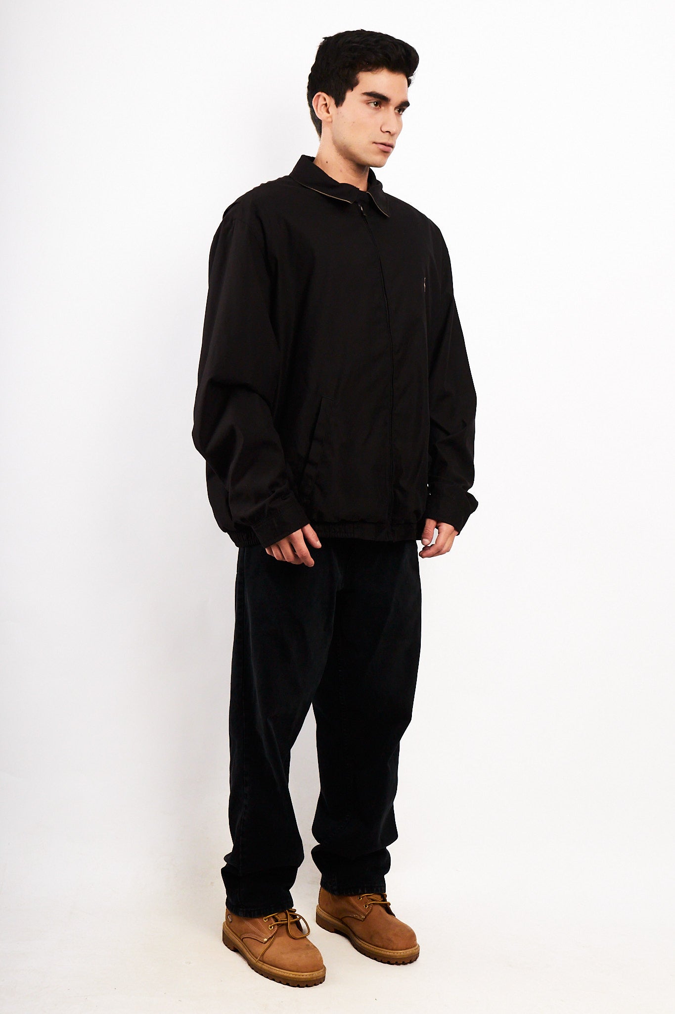 2000 Vintage Polo Ralph Lauren Black Bi-swing Impermeable Harrington (XL/XXL)