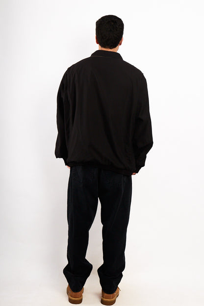 2000 Vintage Polo Ralph Lauren Black Bi-swing Impermeable Harrington (XL/XXL)