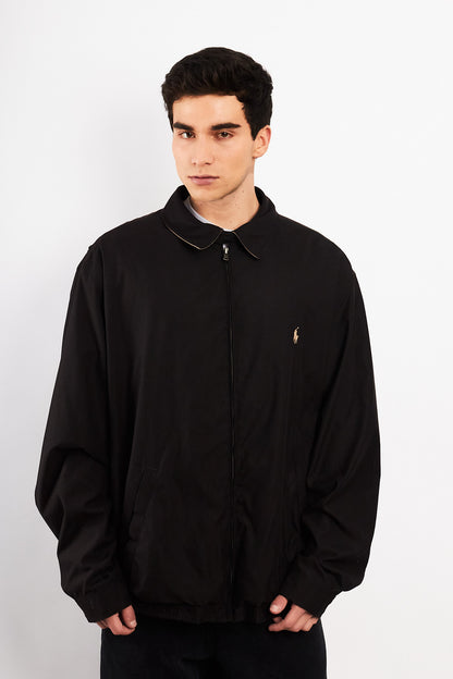 2000 Vintage Polo Ralph Lauren Black Bi-swing Impermeable Harrington (XL/XXL)