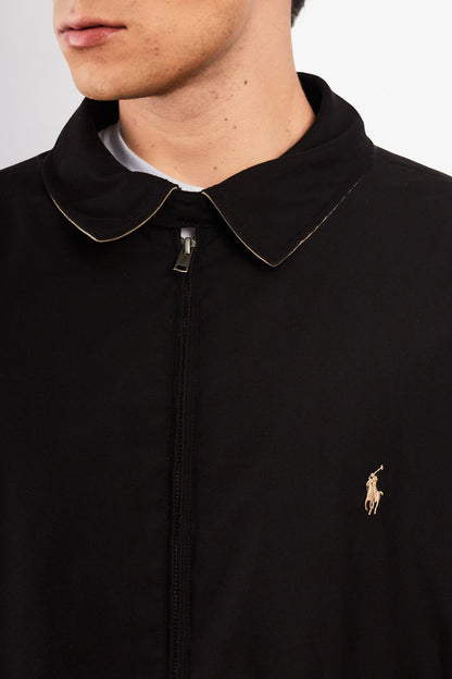 2000 Vintage Polo Ralph Lauren Black Bi-swing Impermeable Harrington (XL/XXL)