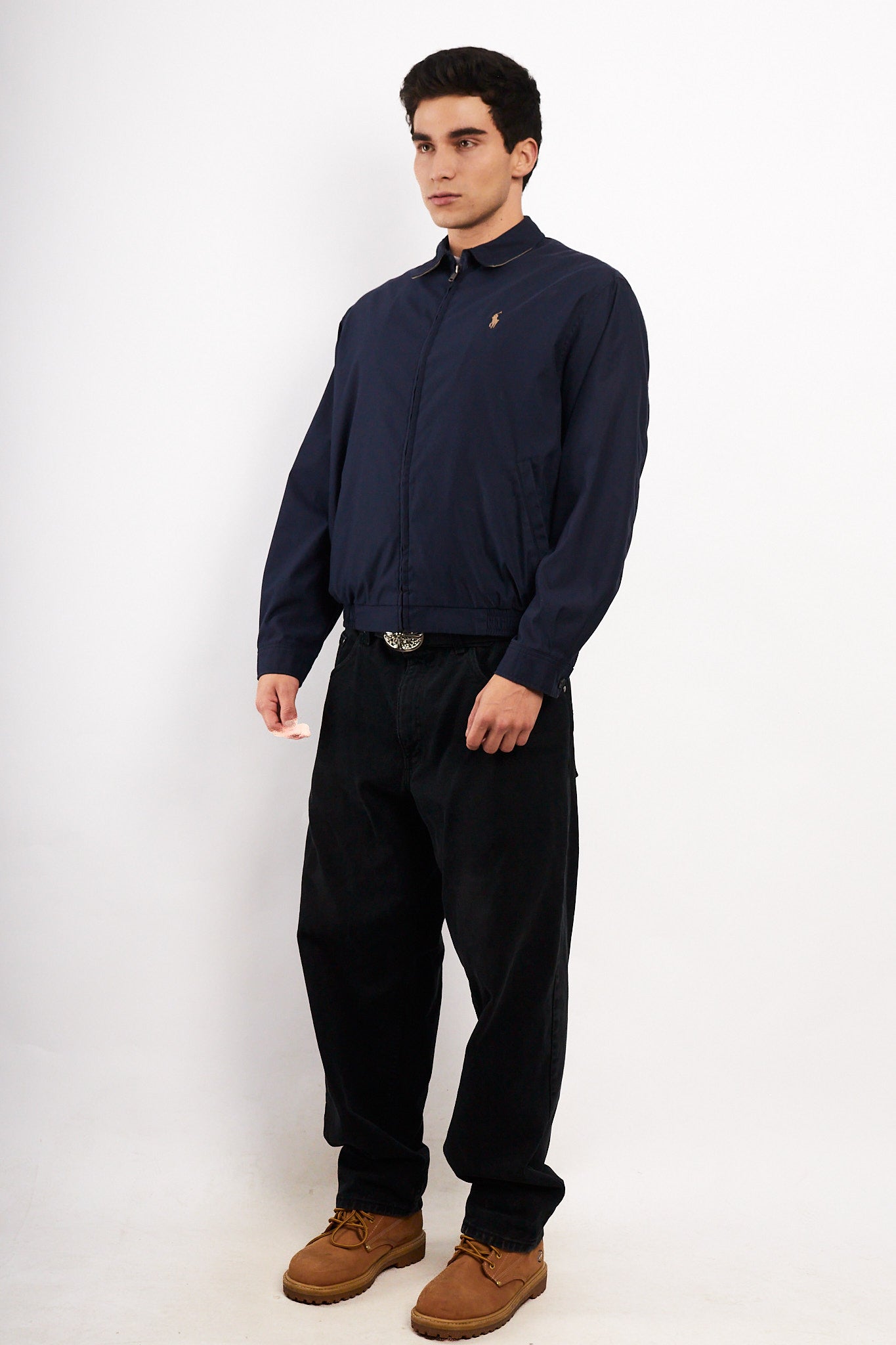 2000 Vintage Polo Ralph Lauren Bi-Swing Navy Impermeable Harrington (M)