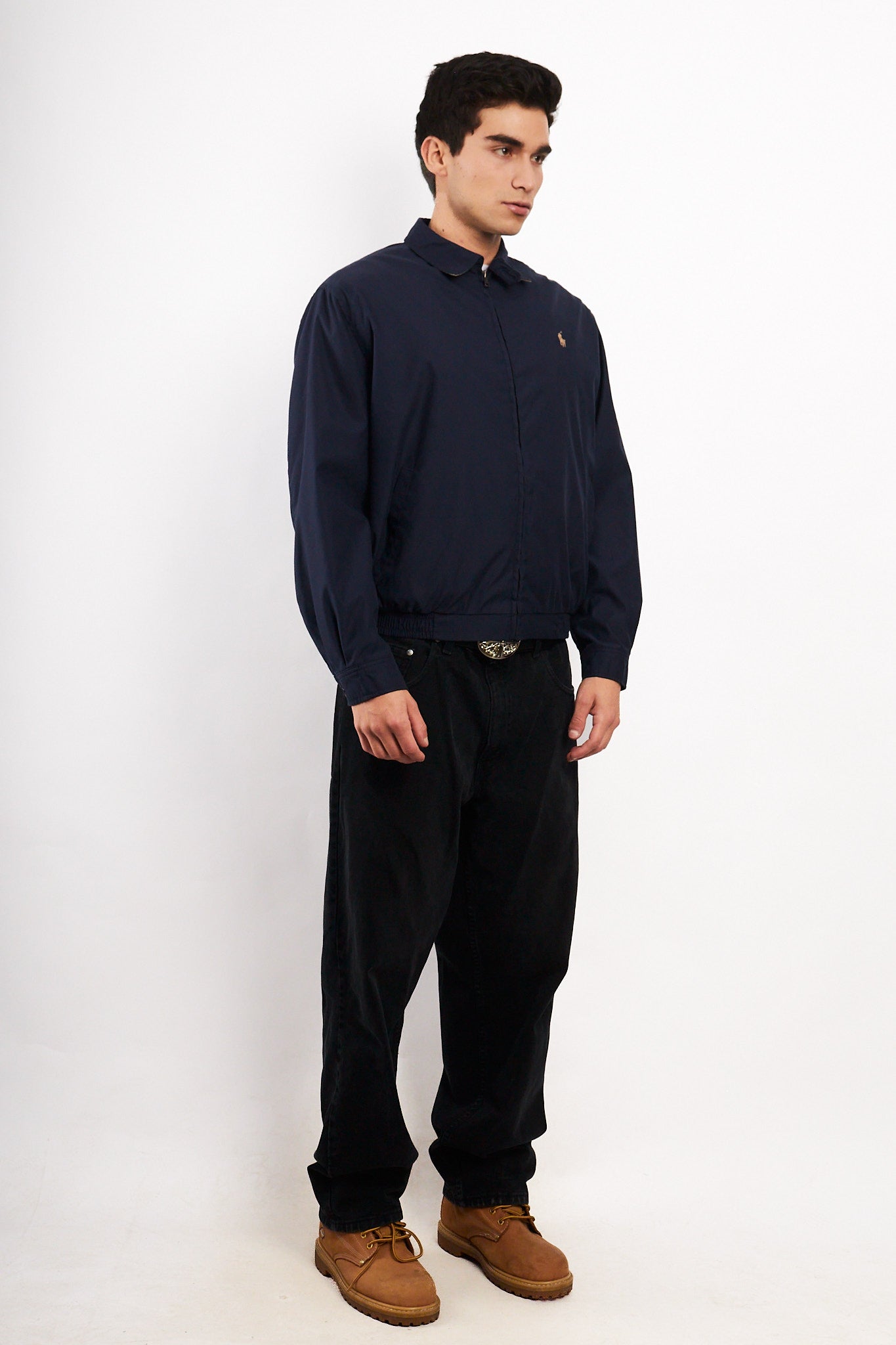 2000 Vintage Polo Ralph Lauren Bi-Swing Navy Impermeable Harrington (M)