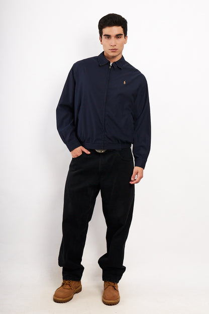 2000 Vintage Polo Ralph Lauren Bi-Swing Navy Impermeable Harrington (M)
