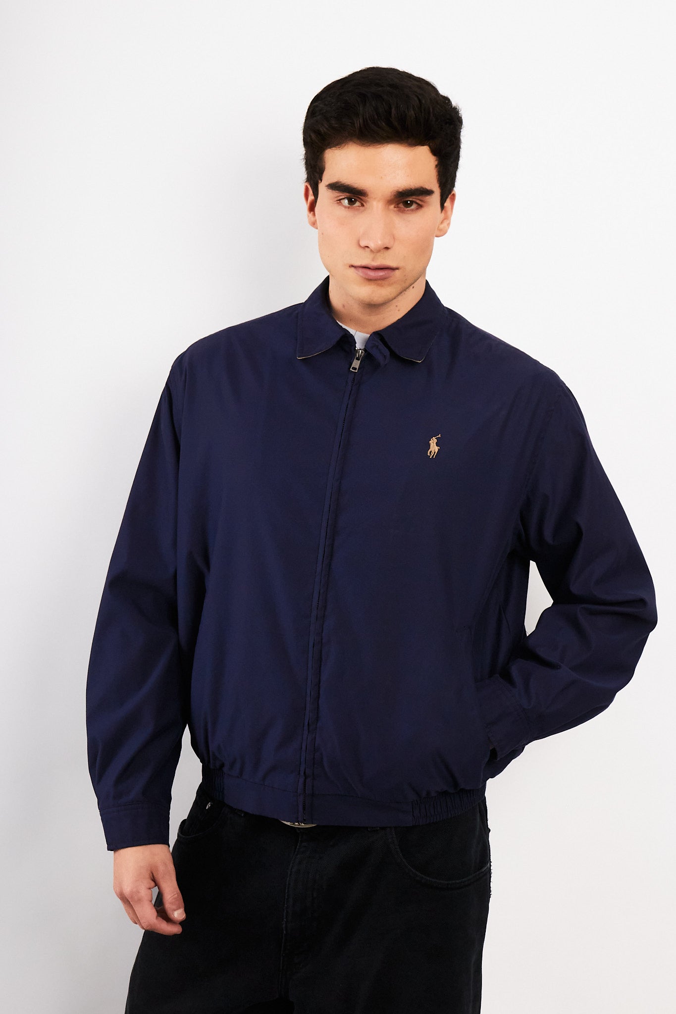 2000 Vintage Polo Ralph Lauren Bi-Swing Navy Impermeable Harrington (M)
