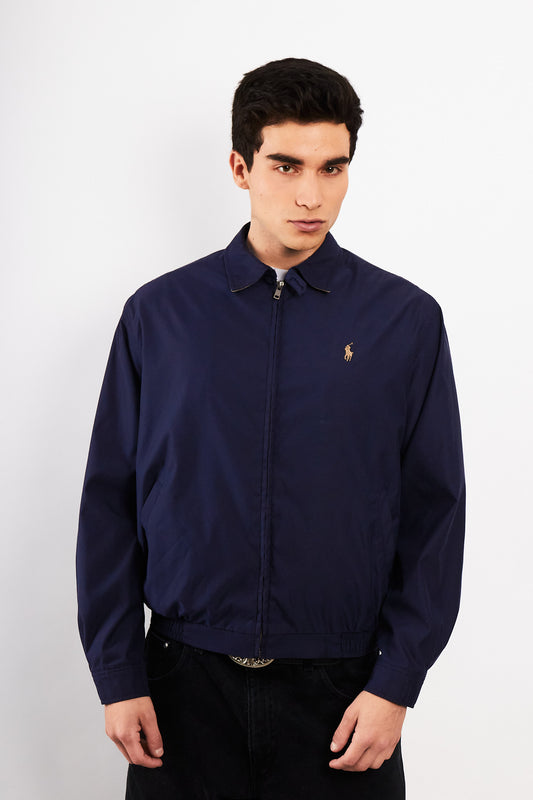 2000 Vintage Polo Ralph Lauren Bi-Swing Navy Impermeable Harrington (M)