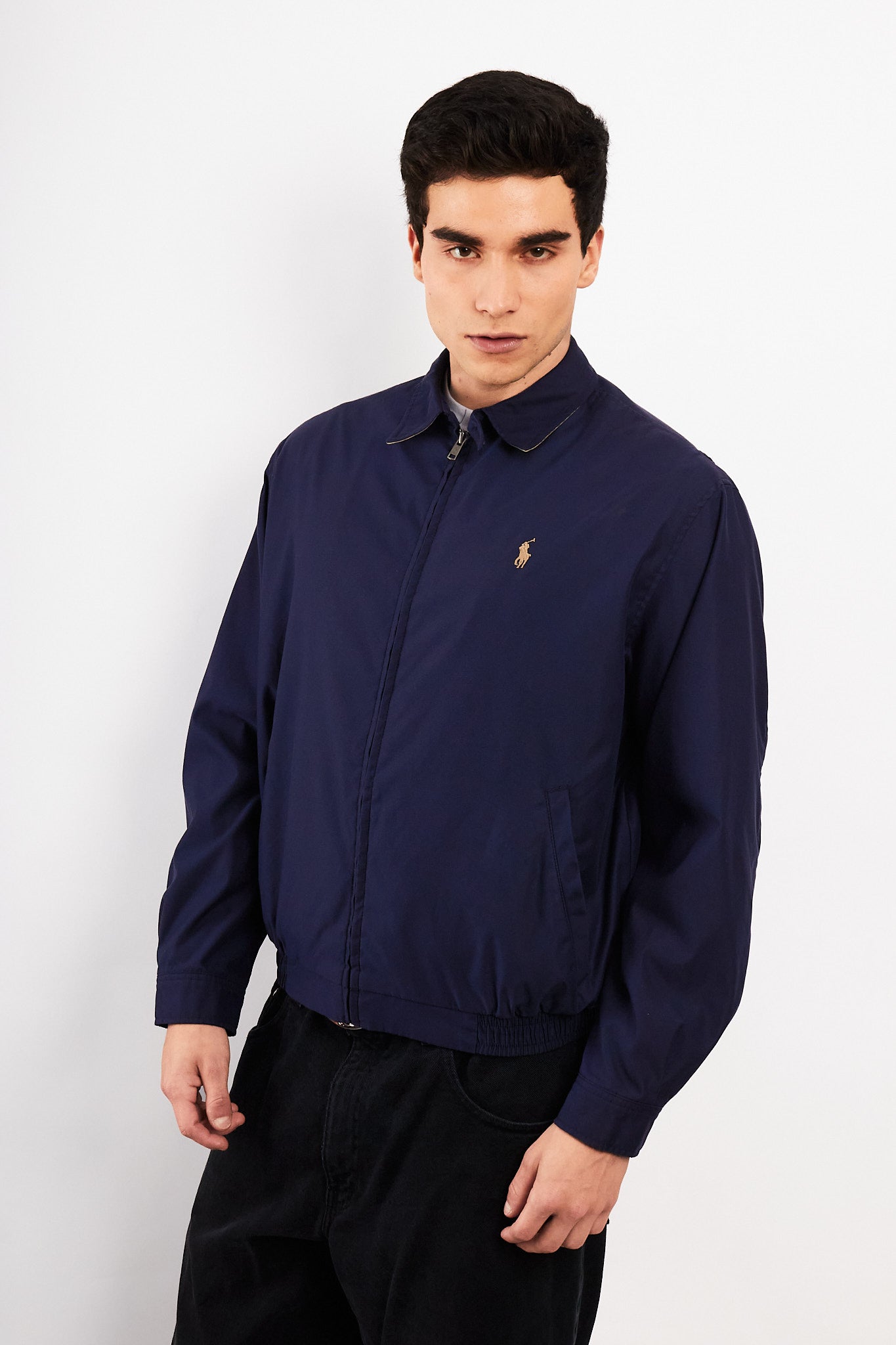 2000 Vintage Polo Ralph Lauren Bi-Swing Navy Impermeable Harrington (M)