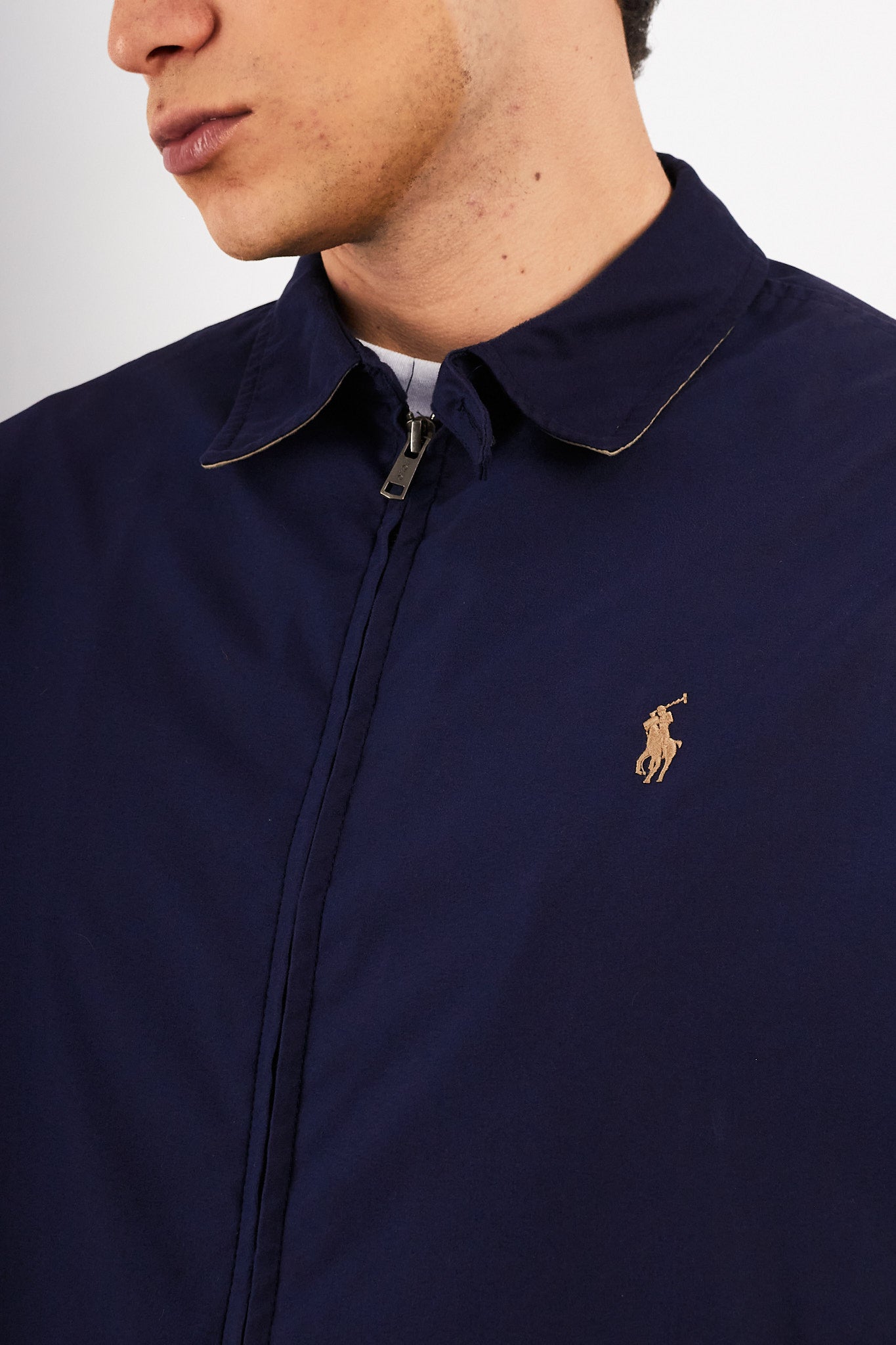 2000 Vintage Polo Ralph Lauren Bi-Swing Navy Impermeable Harrington (M)