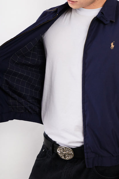 2000 Vintage Polo Ralph Lauren Bi-Swing Navy Impermeable Harrington (M)