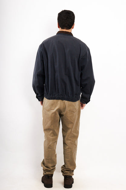 1990 Vintage Polo Ralph Lauren Corduroy Collar Navy Harrington (M/L)